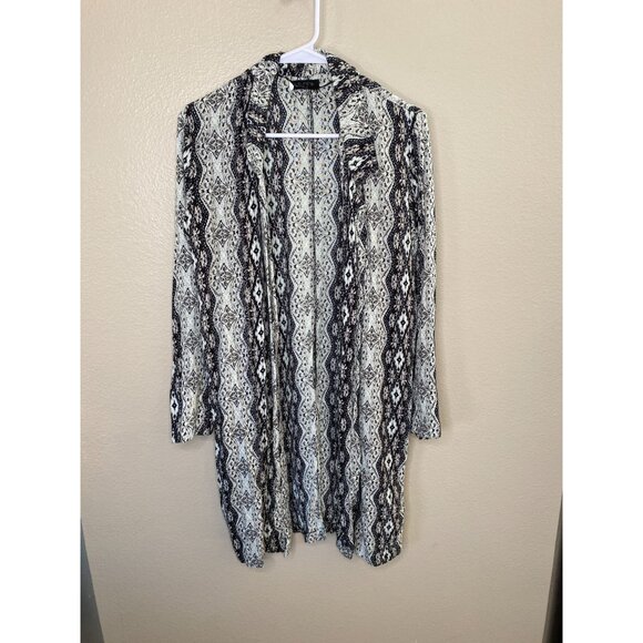 Volcom Womens Black Open Front Cardigan XS/S Viscose Tribal Pattern long sleeve - Picture 1 of 8